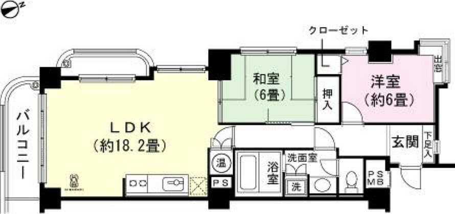 センティール伊豆高原(2LDK) 2階の間取り図