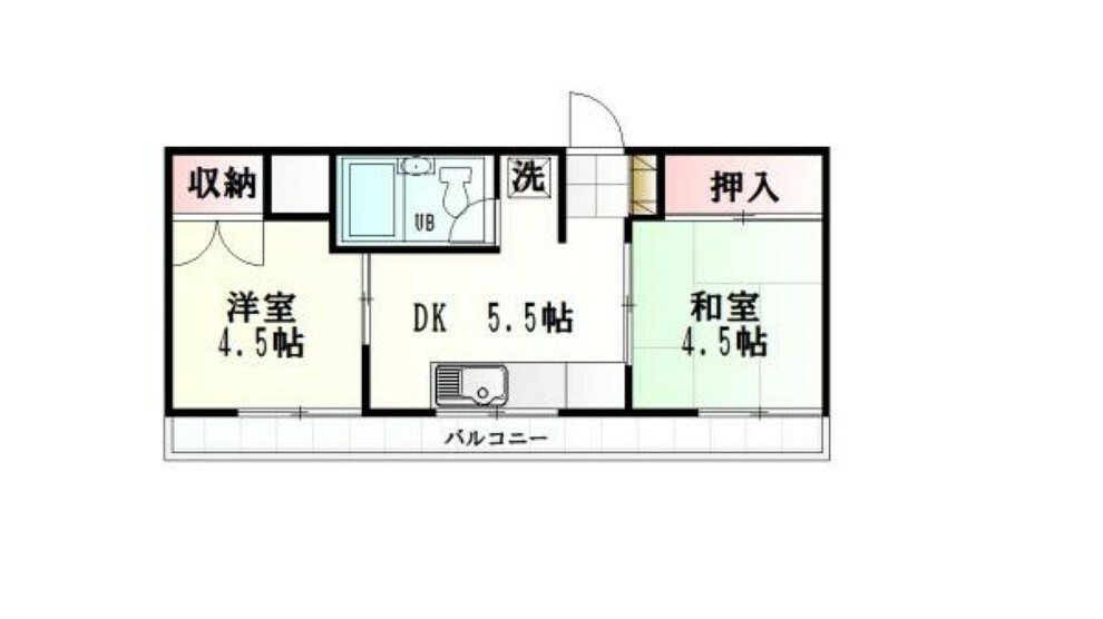 八本松マンション(2DK) 13階の間取り図