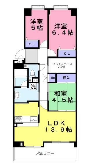 スコーレ東生駒(3LDK) 5階の内観