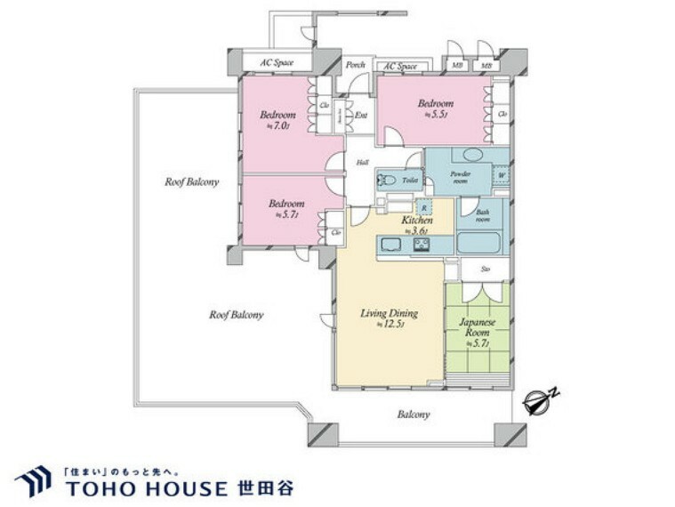 ネバーランド武蔵新城(4LDK) 13階の間取り図