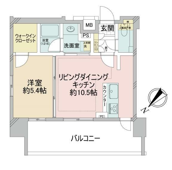 アデニウム東神田(1LDK) 6階の間取り図