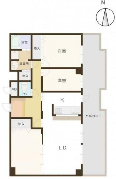 伊丹パーク・ホームズ3号棟(3LDK) 2階の間取り図