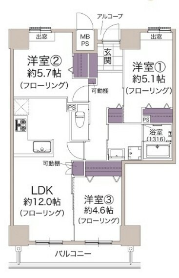 ファミールタワープラザ岡山イーストタワー(3LDK) 25階の間取り図