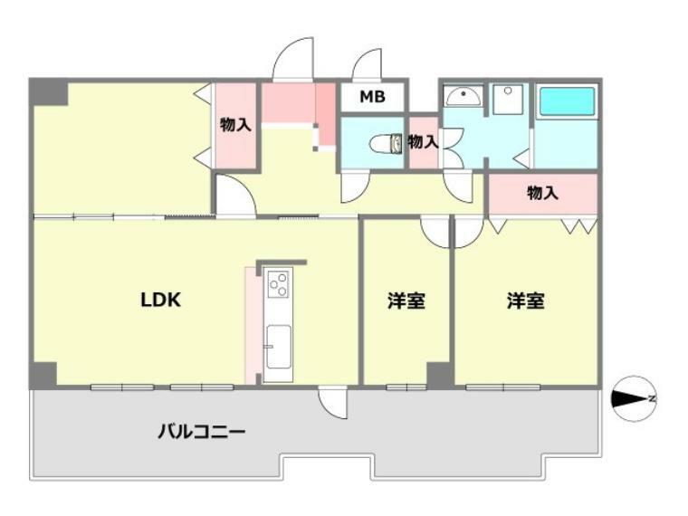 伊丹パーク・ホームズ3号棟(3LDK) 2階の間取り図