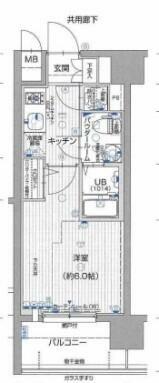 エスリード新梅田ノースポイント(1K) 3階の間取り図