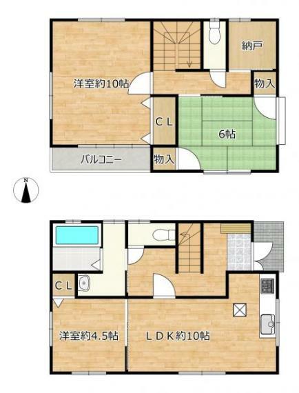 【リフォーム後間取図】3SLDKの2階建てに変更しました。クロス張替えや照明交換などリフォームしています。お客様の住みやすさを考え、清潔で安心できるお家に生まれ変わりました。