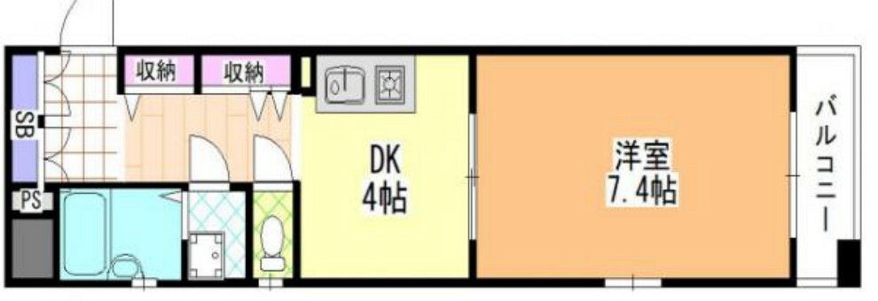 プレサンス新神戸(1DK) 7階の内観