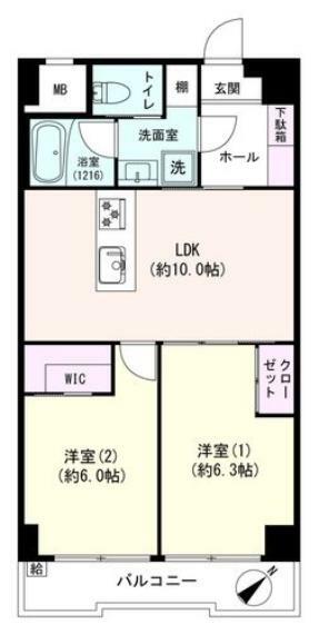 モンテベルデ横浜(2LDK) 8階の間取り図
