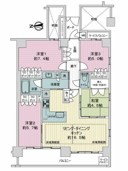 ザ・京都レジデンス御所南(4LDK) 3階の内観