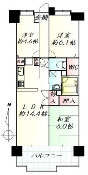 びゅうパルク南仙台(3LDK) 8階の間取り図