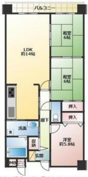 ライオンズマンション千代田壱番館(3LDK) 2階の内観