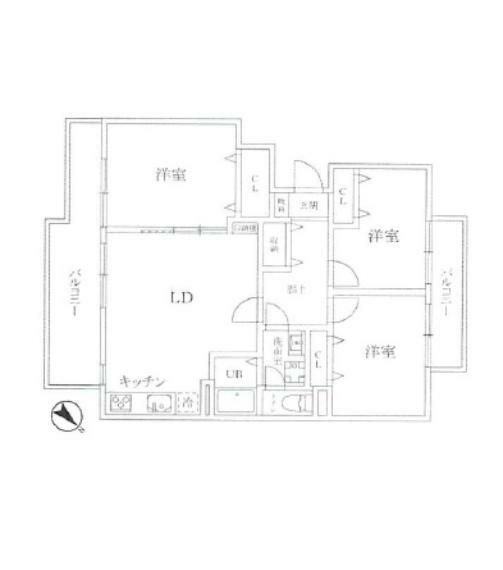稲城グリーンスポット(3LDK) 3階の間取り図