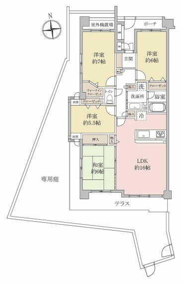 東京アクアージュ(4LDK) 1階の間取り図
