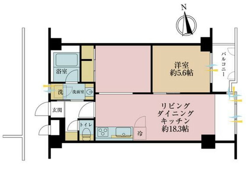 ライオンズマンション志村三丁目(1LDK) 2階の間取り図