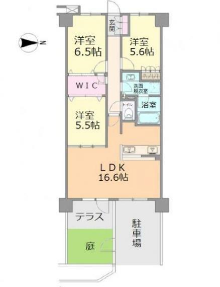 ■全居室に収納を備えた東向き3LDK＋カースペース