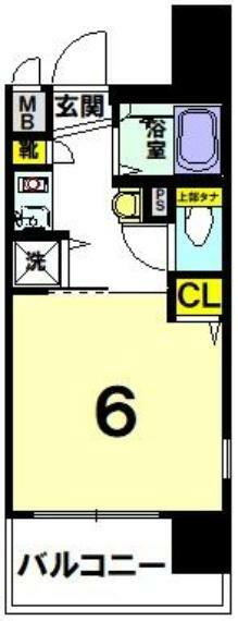 エステムコート京都河原町プレジール(1K) 8階の間取り図