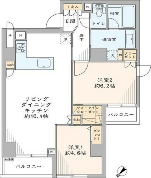 三光坂ホームズ(2LDK) 2階の間取り図