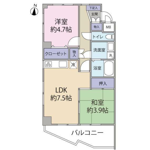 稲城第弐末廣マンション　(2LDK) 4階の内観