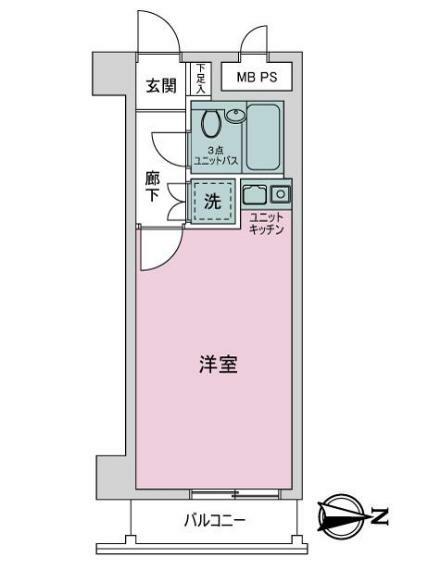 ライオンズマンション三鷹第七(1R) 5階の間取り図