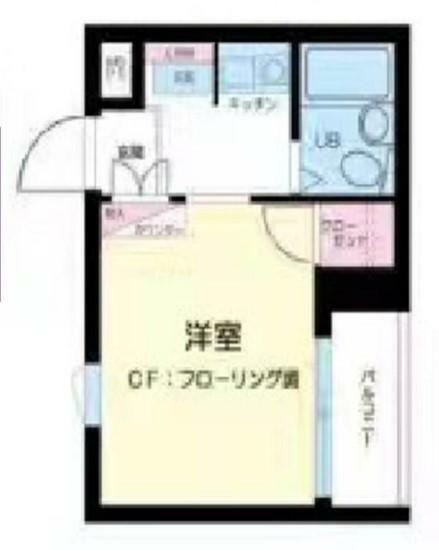 ペガサスマンション渋谷本町(1K) 3階の間取り図