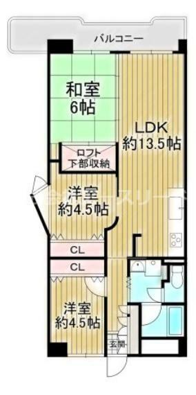 シャトー新大阪(3LDK) 6階の間取り図