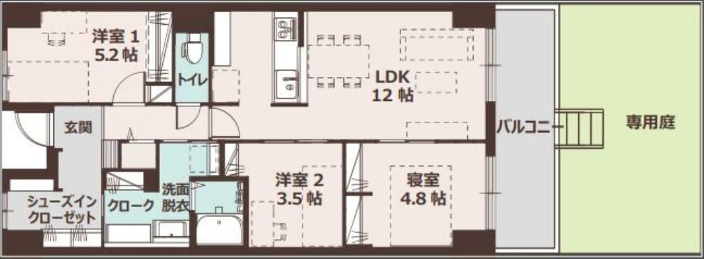 宇喜田ホームズ(3LDK) 1階の間取り図