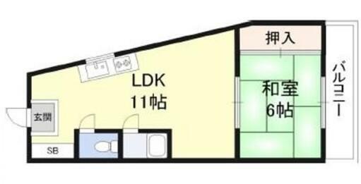 サンマンション新大阪(1LDK) 2階の内観