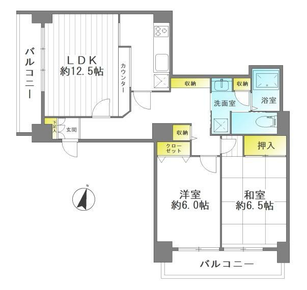 広瀬ニューライフ(2LDK) 10階の間取り図