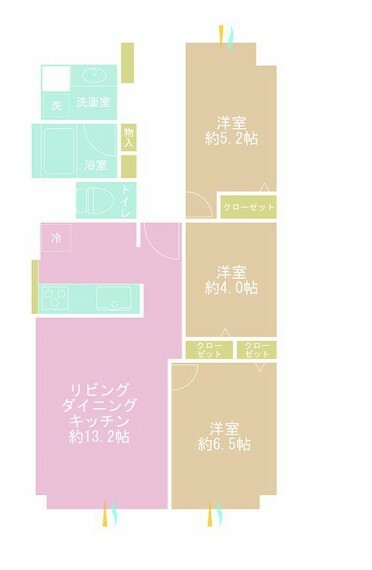 コトー多摩川(3LDK) 2階の間取り図
