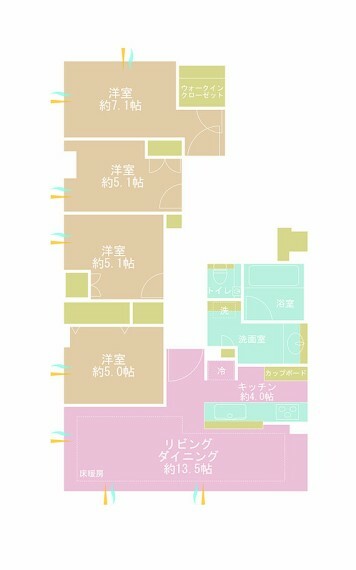 HARUMI　FLAG　SEA　VILLAGE　E棟(4LDK) 11階の間取り図