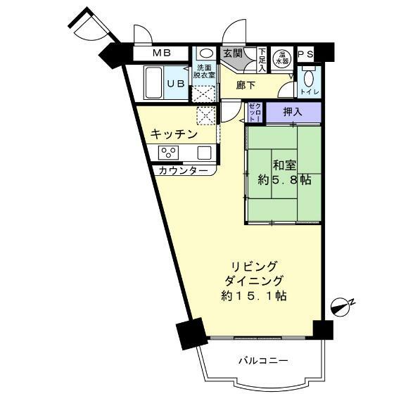 オーシャンビュー伊豆城ヶ崎(1LDK) 2階の内観