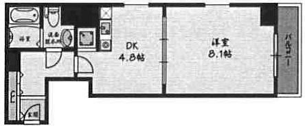 エクセランス梅田西(1DK) 7階の間取り図