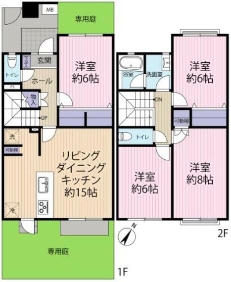 タウンハウス永山5-21(4LDK) 1階の間取り図