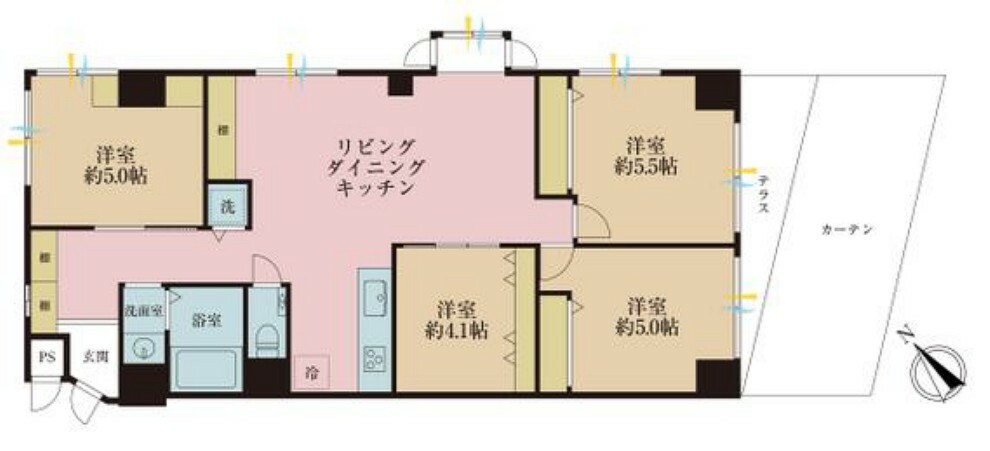 エンゼルハイム板橋(3LDK) 1階の間取り図