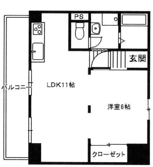 キャピタル西長堀(1LDK) 8階の間取り図