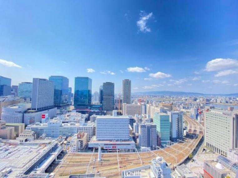 上空から大阪の街を一望できます