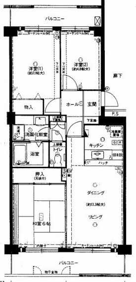 西神戸セントポリア2号館(3LDK) 3階の間取り図