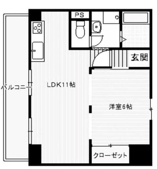 キャピタル西長堀(1LDK) 11階の間取り図