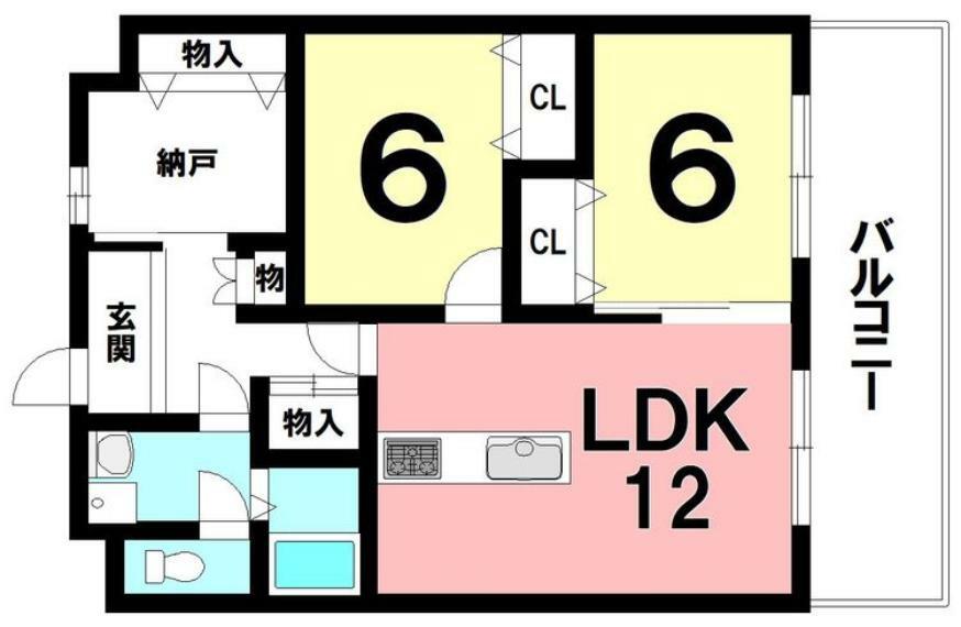 アーク南鹿児島(2LDK) 5階の間取り図