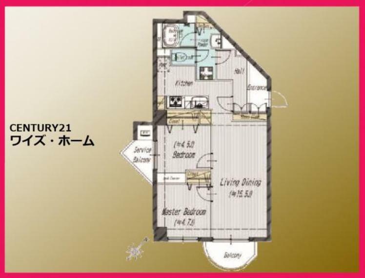 イトーピア五反田マンション(2LDK) 8階の間取り図
