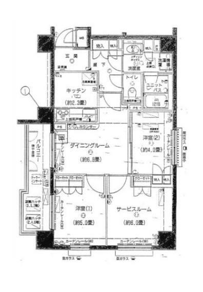 マイキャッスル川崎(2DK) 5階の間取り図