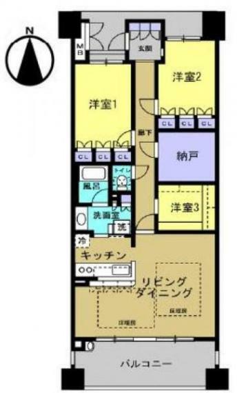 摩耶シーサイドプレイスイースト2番館(3LDK) 6階の間取り図