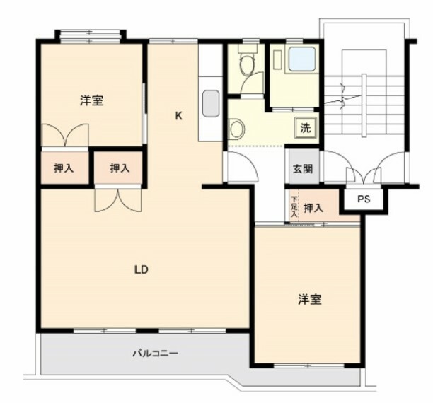 大宮別所団地2号棟(2LDK) 4階の内観