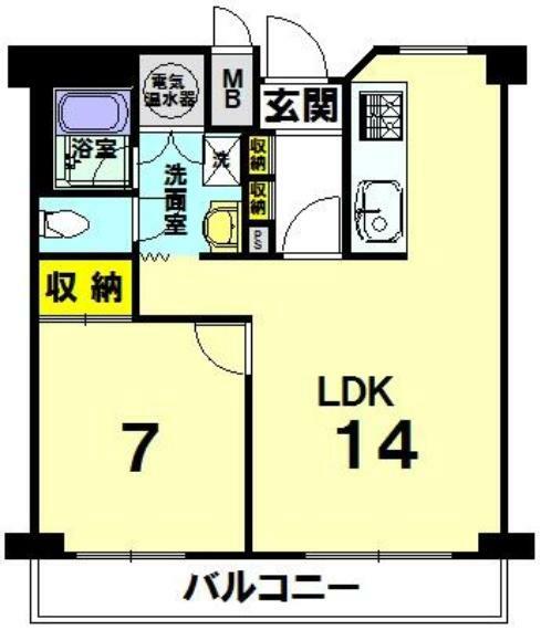グランフォルム清水別邸(1LDK) 2階の間取り図
