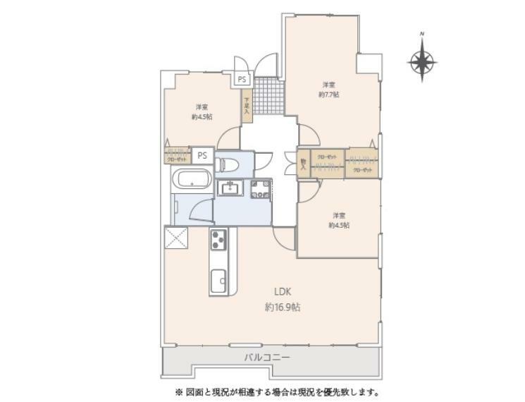 ライオンズマンション本川越第2(3LDK) 11階の間取り図