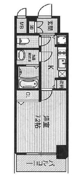 エステムコート南堀江IIICHURA(1K) 9階の間取り図