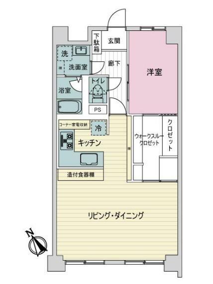 ホーユウパレス戸塚(1LDK) 6階の間取り図