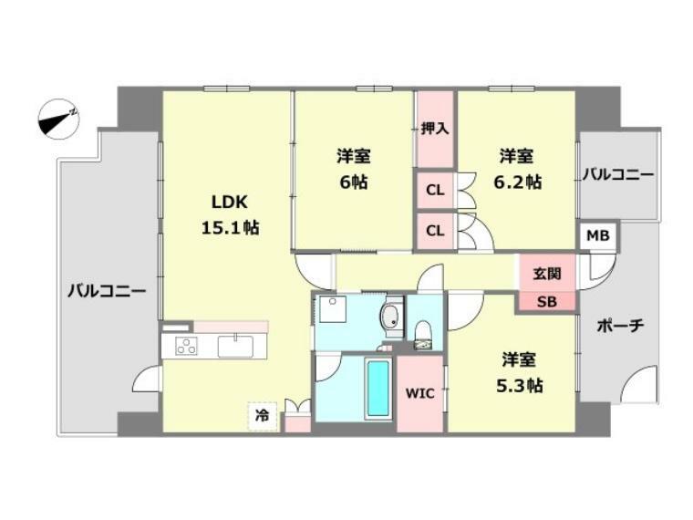 リベール尼崎西難波(3LDK) 4階の間取り図