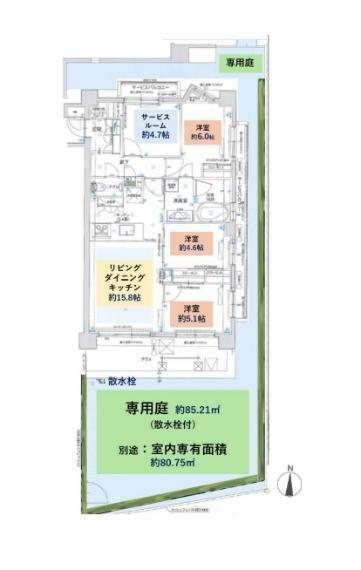 ミオカステーロ新川崎(3LDK) 1階の間取り図