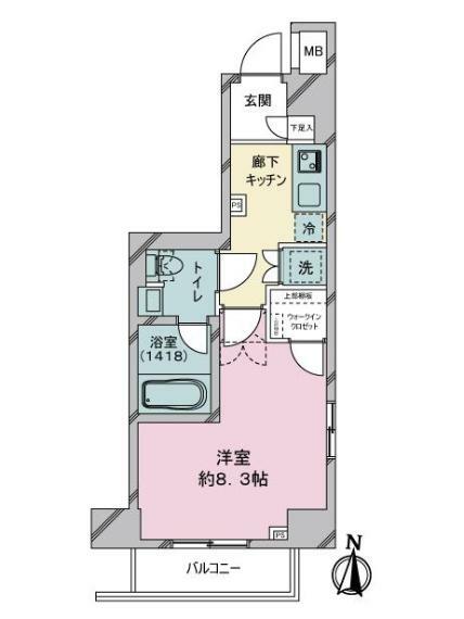 ステージグランデ新中野アジールコート(1K) 3階の間取り図